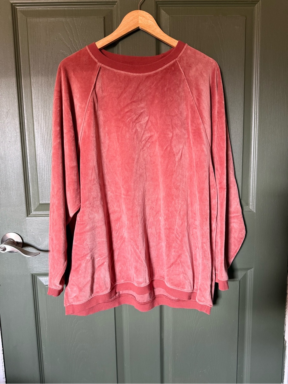 Women's suede Washed Coral Pullover Top